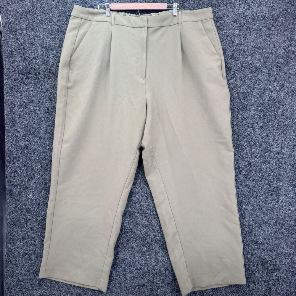 Old Navy Taylor Wide Leg Trouser Extra High Rise Olive Green Pants 3X Plus Size